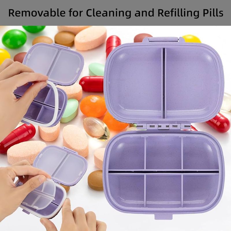 Photo 1 of EveryBling Daily Vitamin Organizer,Portable Pill Case Travel,Medicine Pill Boxes Containers Bottle,Small Pill Holder Carrier for Purse,Cute Medication Dispenser Aids