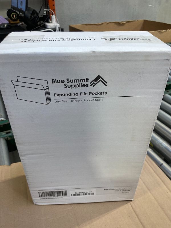 Photo 1 of Blue Summit Expandable Legal File Folders for Bulky Documents, Legal Size, 5" Expansion, Assorted Colors, 10 File Pockets