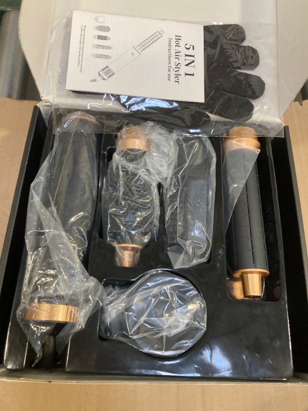 Photo 1 of 5 in 1 Blow Dryer Brush, Upgrade Hair Dryer Brush Air Curler Air Curling Wrap Styler, Detachable Hot Air Brush Negative Ion Curling Brush Iron, Hair Styling Tools for Drying Curling Straightening