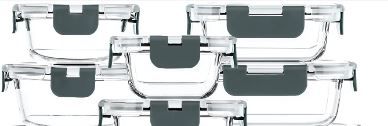 Photo 1 of M MCIRCO Glass Food Storage Containers with Snap Locking Lids,Glass Meal Prep Containers Set - Airtight Lunch Containers, Microwave, Oven, Freezer and Dishwasher