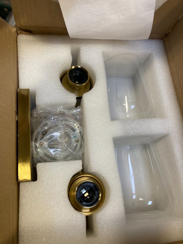 Photo 1 of VONLUCE Bathroom Vanity Light, 2 Light Bathroom Light Fixture Over Mirror, Bathroom Wall Lamp with Clear Glass, Modern Gold Vanity Lighting fixtures for Bathroom, Bedroom, Hallway