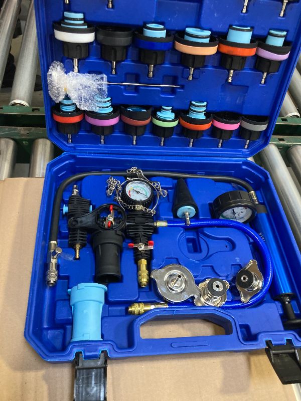 Photo 1 of VTG VOGTEN 28PCS Coolant Pressure Tester & Vacuum Refill Kit,Radiator Pump Pressure Tester Kit for Automotive Cooling System Water Tank Leakage Detection