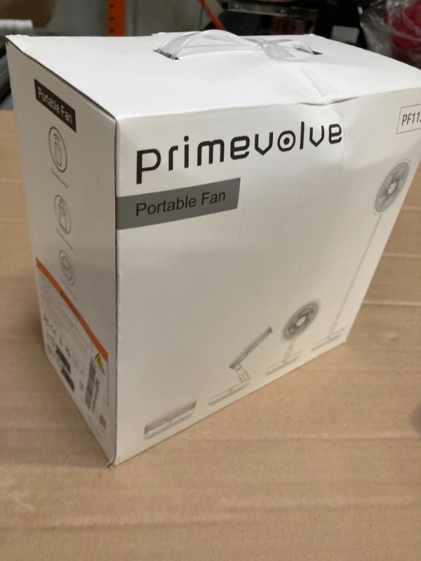Photo 1 of Primevolve Portable Oscillating Standing Fan,Rechargeable Battery Operated USB Floor Table Desk Fan with Remote, Bedroom Camping Travel Fans White 7.7"