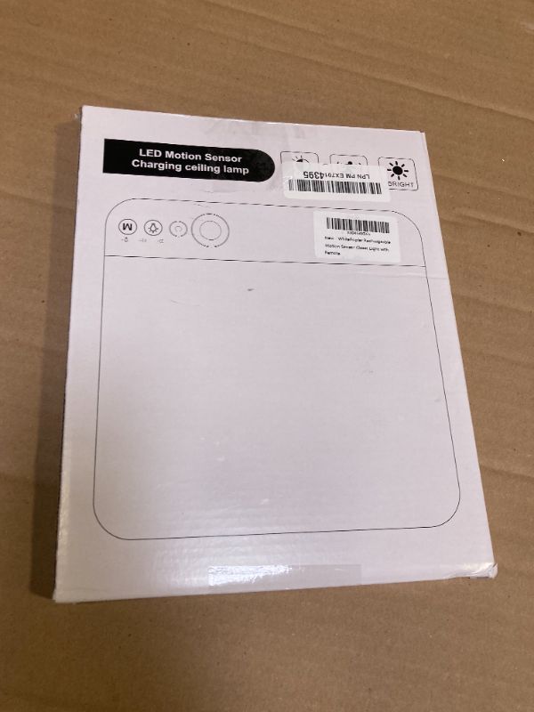Photo 1 of Rechargeable Motion Sensor Closet Light with Remote - Magnetic Wireless Ceiling Lights Battery Operated, 400LM Rechargeable Shower Light Indoor for Bathroom Pantry Stairs Hallway Laundry Porch