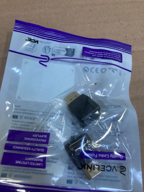 Photo 1 of VCE HDMI 90 and 270 Degree Adapter 2-Pack, Right Angle HDMI Male to Female L Adapter Connector 3D&4K Supported
