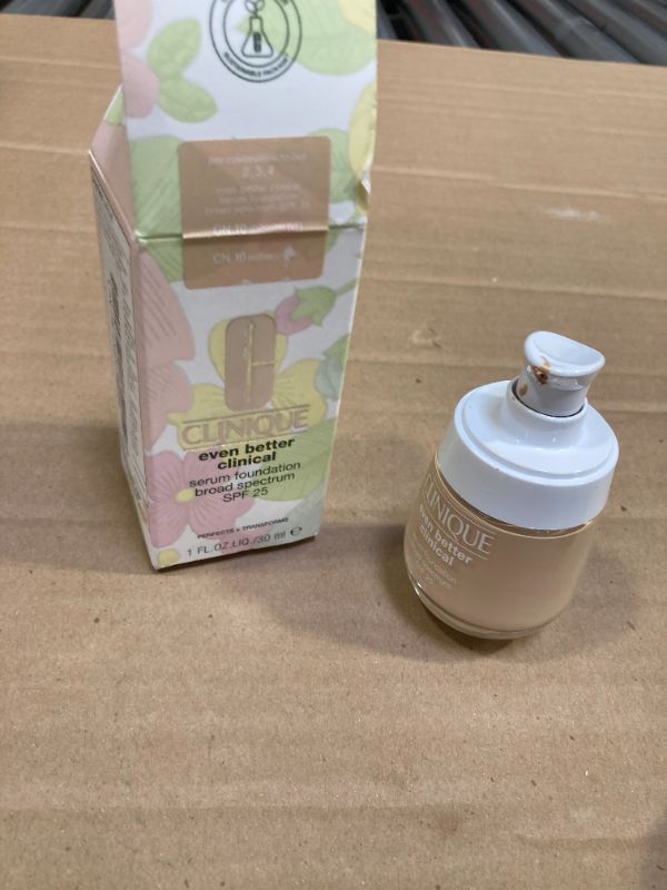 Photo 1 of Clinique Even Better Clinical Serum Full Coverage Hydrating Foundation Broad Spectrum SPF 25 With Vitamin C, Salicylic Acid + Hyaluronic Acid For Oily Skin Types, Alabaster, 1 Fl Oz