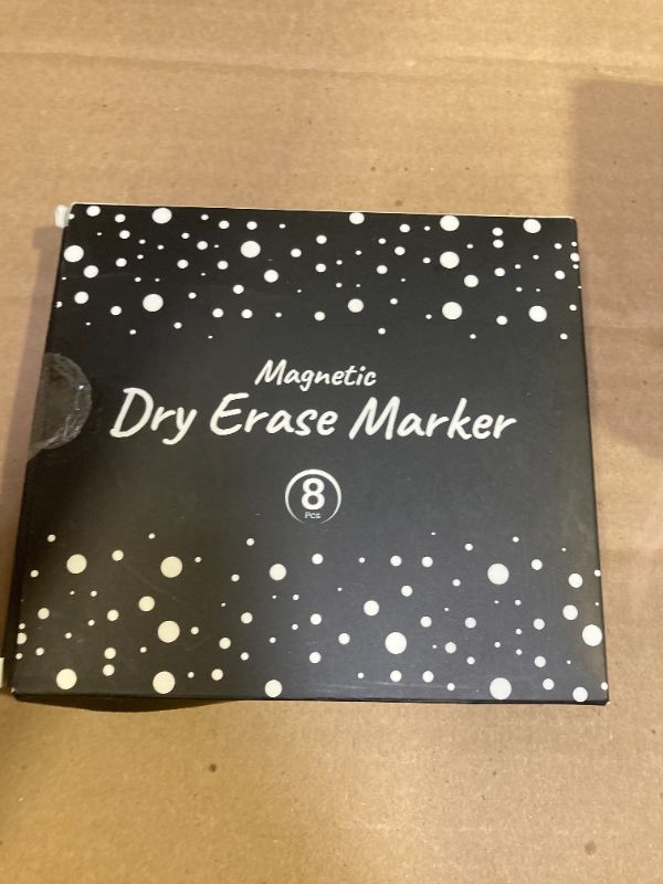 Photo 1 of Magnetic Dry Erase Whiteboard Markers, 8 Count Black Fine Tip Thin Dry Erase Markers with Eraser for Home Office School Supplies-Black