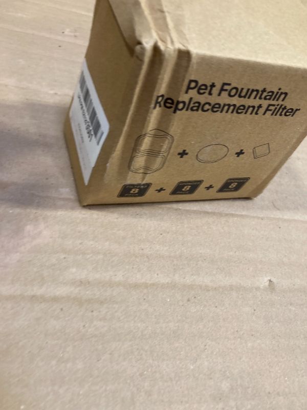 Photo 1 of 8 Set Dog Water Fountain Filters Replacement for 7L/230oz/1.8G Stainless Steel Dog Fountain, YOIHABV Cat Water Fountain Filters, Triple Action Pet Fountain Filters, Replacement Filters and Sponges