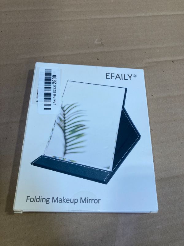 Photo 1 of EFAILY Folding Travel Mirror, PU Portable Adjustable Rectangular Ultrathin Mirror, for Travel, Camping,Home(6.4W×5.3L)