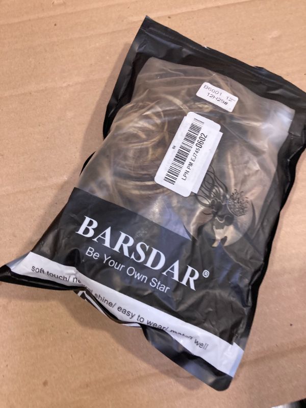 Photo 1 of BARSDAR Highlight Clip in Hair Extensions - 12 Inch Short Wavy Synthetic Clip in Hairpieces for Women - 6PCs Full Head Thick Daily Party Medium Brown & Blonde