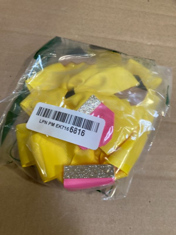 Photo 1 of Choicbaby Hair Bows for Girls 5 Inch Yellow Pencil Hair Clips Back to School Hair Bows Clips Ribbon Hair Barrettes with Alligator Clips for Baby Girls Kids Teenagers 6 Pack