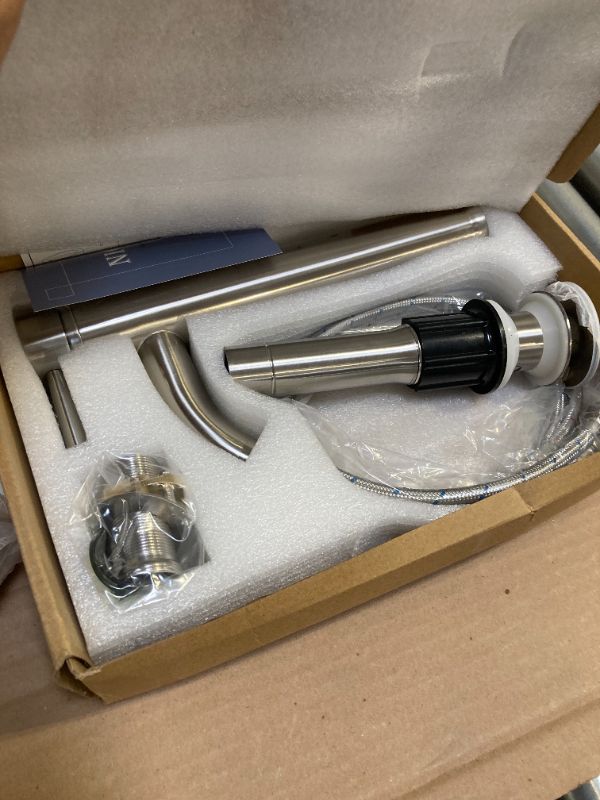 Photo 1 of NICTIE Bathroom Faucet Brushed Nickel Single Hole 
