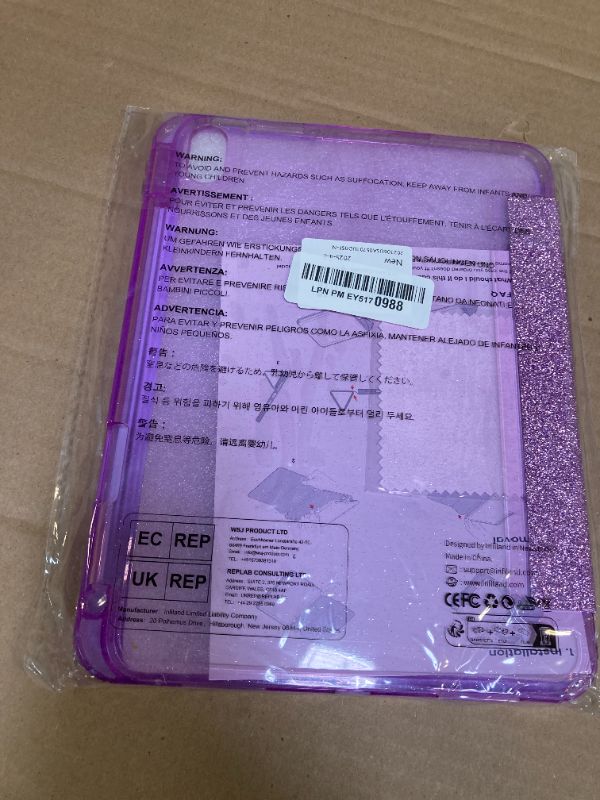 Photo 1 of INFILAND Compatible with iPad A16 11th Generation 11 Inch 2025 Case, iPad Case 10th Generation 10.9 Inch, Glitter Cover with Sparkly Clear Back, Pencil Holder, for Kids Girls (Pale Violet)