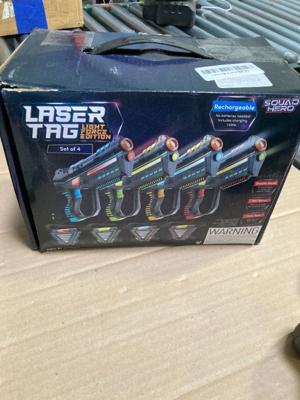 Photo 1 of Squad Hero Rechargeable Laser Tag for Kids, Teens & Adults - Boys Gifts - Blasters & Vest Sensors - Fun Ideas Age 8+ Year Old Toys - 4 Set - Lazer Teen Boy Game Boys & Girls Outdoor Teenage Activities