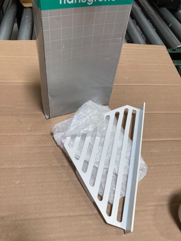Photo 1 of hansgrohe AddStoris Corner Basket in Matte White 1-inch Accessories in Matte White, 41741700