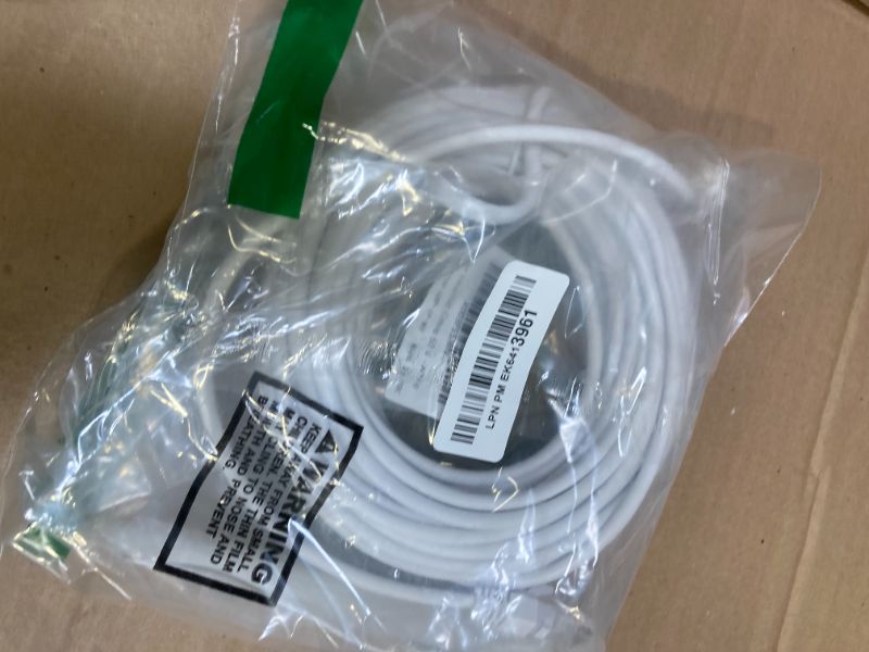 Photo 1 of Cat5e Ethernet Cable 50 FT, Long Cat 5e Internet Cable, White Snagless Patch Cord, UV Resistant, Flexible, Network, LAN, PoE, Standard RJ45 Connector for PC, Server, Router, Modem, PS5 - with 15 Ties