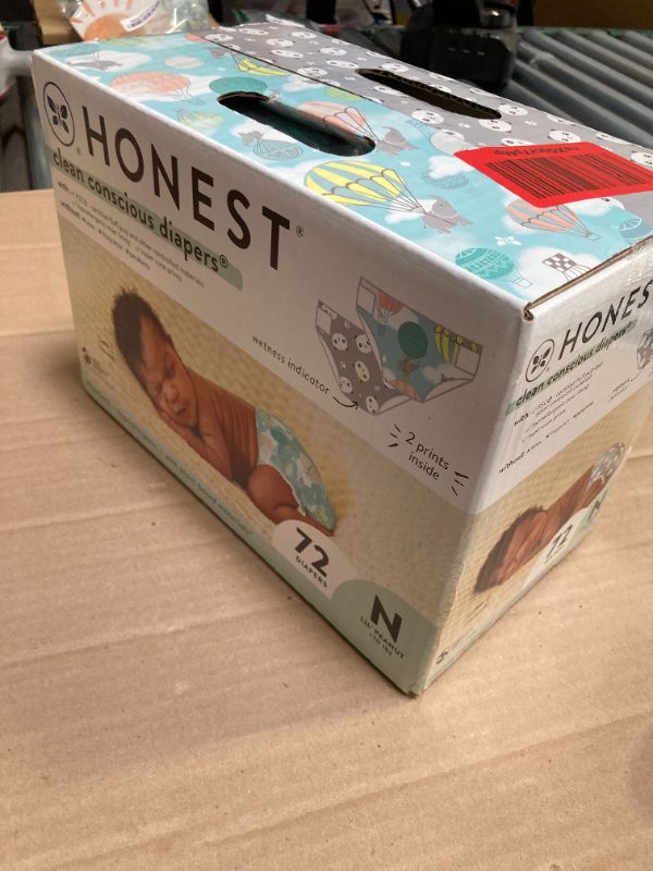 Photo 1 of The Honest Company Clean Conscious Diapers for Delicate Skin | Up to 100% Leakproof | Hypoallergenic, Fragrance Free | Gender Neutral | Club Box, Size Newborn, 72 Count (Prints May Vary)