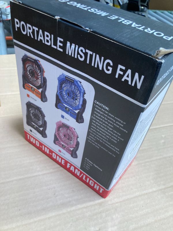 Photo 1 of PARTS ONLY---------------------------------------------------------------Misting Fan Portable with RGB Lantern, 30000 mAh Rechargeable Battery Operated Camping Mist Fan with Emergency Hurricane Supplies, Perfect Cooling Mister for Outdoor Travel