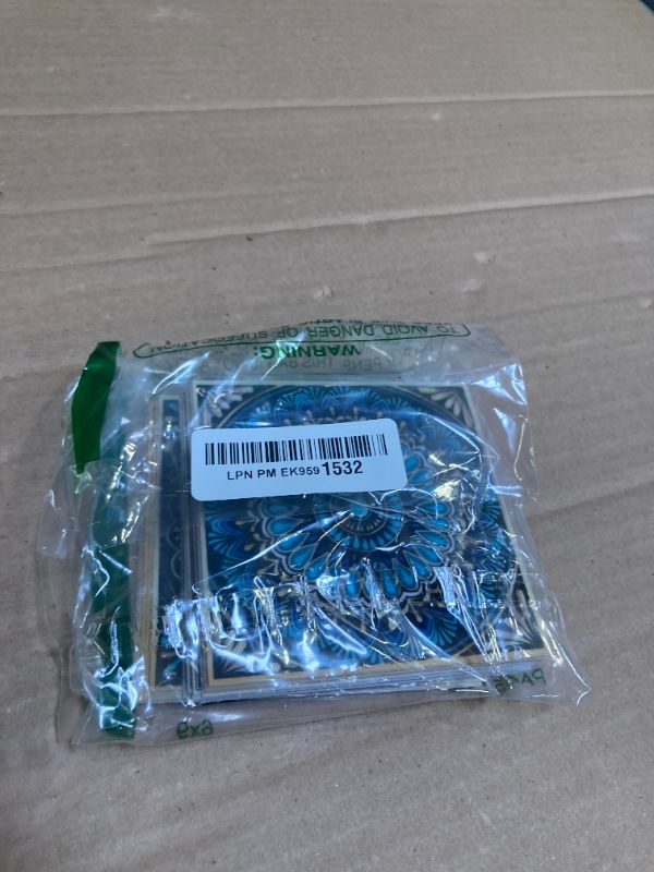 Photo 1 of  Peel and Stick Tile Stickers-DIY Decor,4x4Backsplash Tile Decals Waterproof Self-Adhesive Square Wall Stickers for Kitchen Bathroom Furniture Living-Room Wall Decor,Best When adhered to Tiles