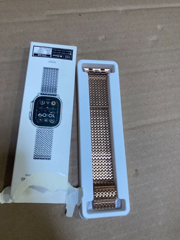 Photo 1 of LULULOOK Band Compatible with Apple Watch 49/46/45/44/42/41/40/38mm, Stainless Steel Milanese Mesh Loop Magnetic Clasp iWatch Band for Apple Watch Ultra 2 Ultra Series 10 9 8 7 6 5 4 3 2 1 SE2 SE