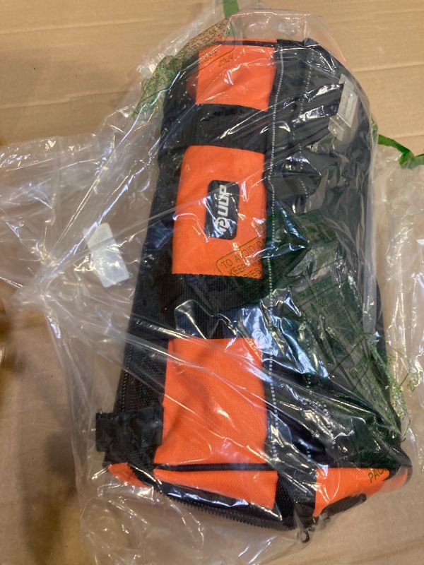 Photo 1 of UUP Heavy Duty Tool Bag 15-Inch, 16-Pocket Portable Soft Tool Box Organizer Storage, Handle Tactical Carry Tote Empty Toolbox with Large Zipper, Father Day Dad Men Gift for Mechanic Engineer, Orange