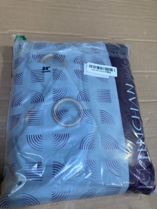 Photo 1 of jinchan Linen Blend Semi Sheer Curtains 50W x 84L Inch Blue for Bedroom Curtains Light Weight Soft Window Grommet Drapes 2-Panel Set