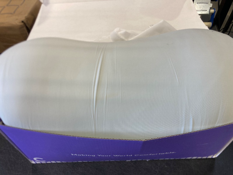 Photo 1 of C CUSHION LAB Deep Sleep Pillow, Patented Ergonomic Contour Design for Side & Back Sleepers, Orthopedic Cervical Shape Gently Cradles Head & Provides Neck Support & Shoulder Pain Relief - Calm Grey