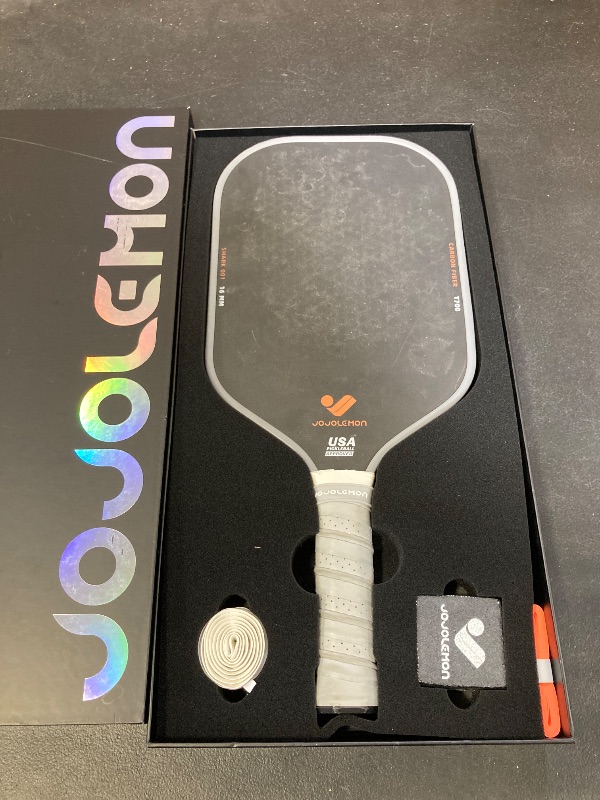 Photo 1 of JOJOLEMON Pickleball Paddles, Raw Carbon Fiber Rackets with 16mm Polymer Honeycomb Core, Hybrid Racquet Designed for Ultimate Spin & Consistency - USAPA Approved