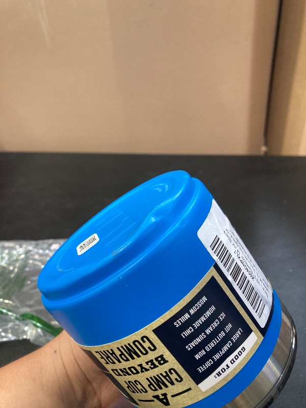 Photo 1 of YETI Rambler 14 oz Stackable Mug, Vacuum Insulated, Stainless Steel with MagSlider Lid, Big Wave Blue