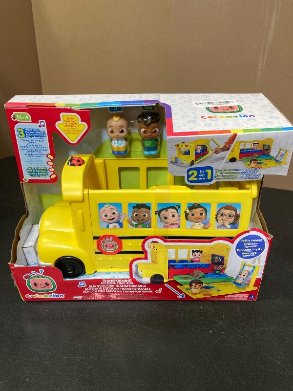 Photo 1 of CoComelon Transforming School Time Bus - Lights and Sounds - 3 Favorite Songs - 6 Areas of Play - Removable JJ and Cody Figures - Toys for Kids and Preschoolers