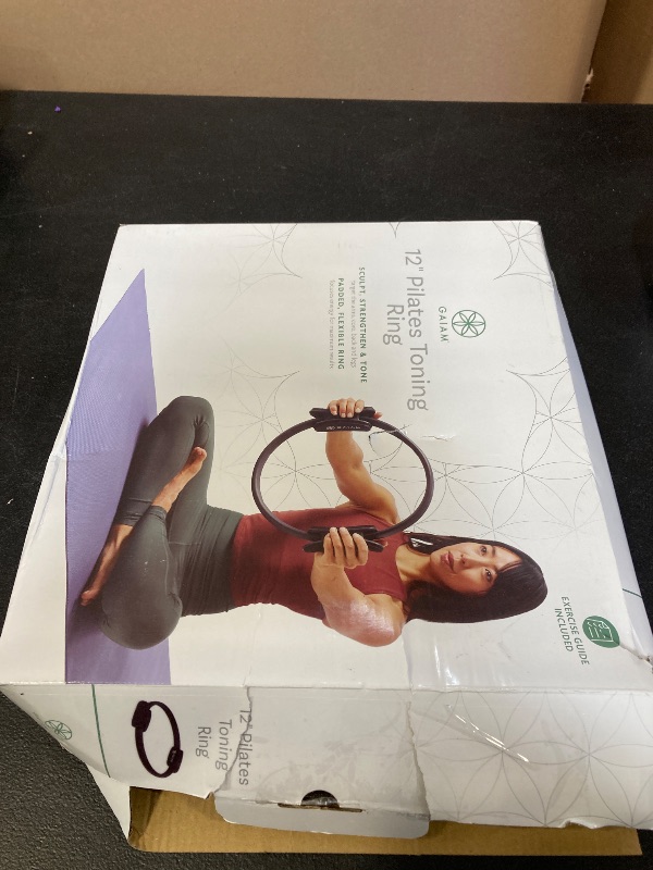 Photo 1 of Gaiam Pilates Ring 12" Fitness Circle - Lightweight & Durable Foam Padded Handles | Flexible Resistance Exercise Equipment for Toning Arms, Thighs/Legs & Core, Black
