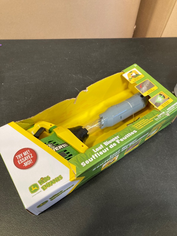 Photo 1 of Sunny Days Entertainment John Deere Leaf Blower Toy for Kids – Pretend Construction Tool with Lights and Sounds | Blows Real Air