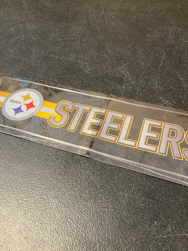 Photo 1 of Rico Industries NFL Pittsburgh Steelers Home Décor Metal Street Sign (4" x 15") - Great for Home, Office, Bedroom, & Man Cave - Made
