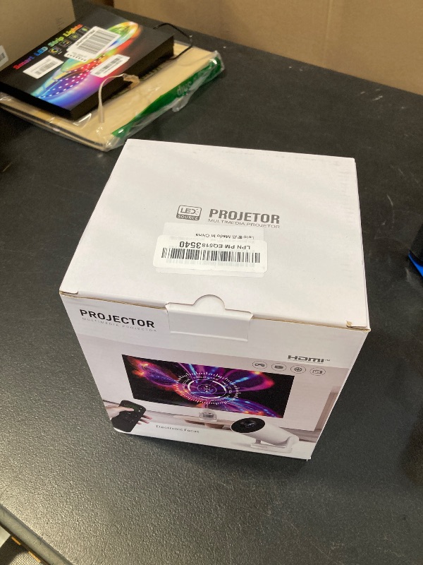Photo 1 of ?Electric Focus?Mini Portable Projector with 4K Support, Bluetooth 5.4 WIFI6, 5watt Sound Base Speaker, 260 ANSI, Android 11, 210° Rotation , Auto Keystone Correction Video Projector HY300 PLUS