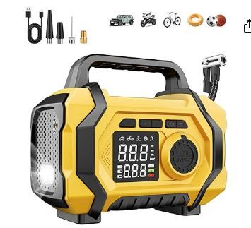 Photo 1 of Tire Inflator Portable Air Compressor, 6X Fast 150PSI Air Pump for Car Tires, Cordless Car Motorcycle Balls Bike Pump, Tire Inflator Pressure Gauge, 12V Auto Shut-off Tire Pump, LED Display?Light
