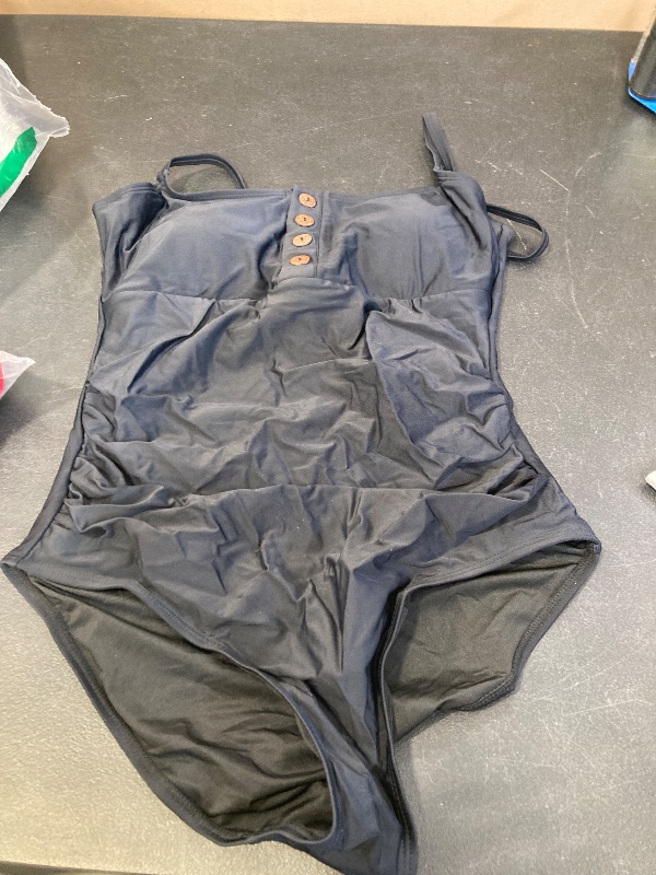Photo 1 of MEDIUM- B2prity One Piece Swimsuit for Women Tummy Control Retro Bathing Suit Button Up Slimming Swimwear Black