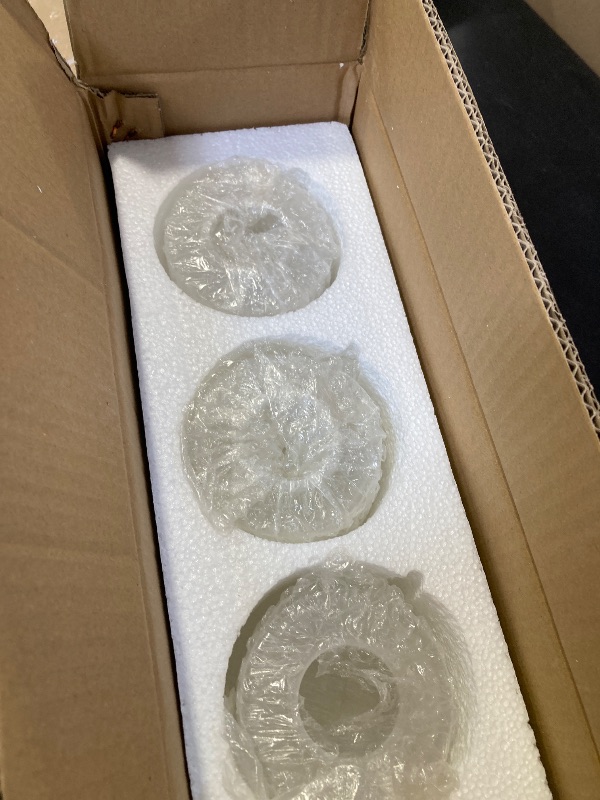 Photo 1 of Voguad Frosted Glass Lamp Shade Replacement Crackle Texture, 1 5/8 Inch Fitter Light Fixture Replacement Glass Globe for Pendant Light Chandelier,Bathroom Vanity Light (3 Pack)