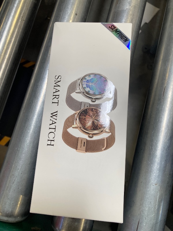 Photo 1 of missing charger -------------------------------------------------SAMPHON Smart Watches for Women Anser/Make Call, 1.57'' Women Watch for Android iOS Phones, Rose Gold Fitness Tracker Smartwatch with Heart Rate Sleep Femal Cycle, 2 Watch Bands, IP67 Waterp