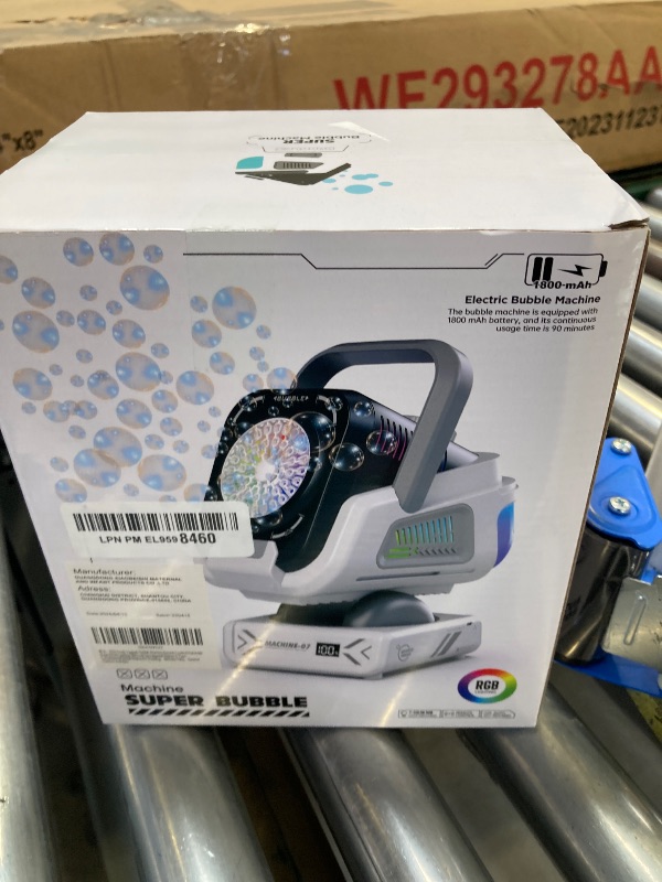 Photo 1 of 2025 Upgraded Bubble Machine with Remote Control, Automatic Rotation & RGB Lights, 1800mAh Rechargeable Battery, Type-C Charge, Bubble Maker for Kids, Weddings, Birthday Parties, Outdoor Activities