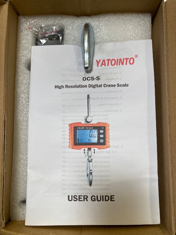 Photo 1 of YATOINTO 2200lb Digital Crane Scale High Precision Heavy Duty Industrial Hanging Scale with Remote Control Aluminum Case CE Certified Electronic Weighing Crane Scale, for Garage Farm Hunting (Orange)
