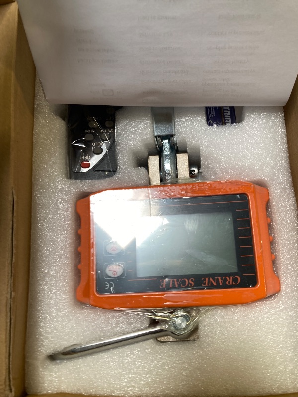 Photo 1 of YATOINTO 2200lb Digital Crane Scale High Precision Heavy Duty Industrial Hanging Scale with Remote Control Aluminum Case CE Certified Electronic Weighing Crane Scale, for Garage Farm Hunting (Orange)