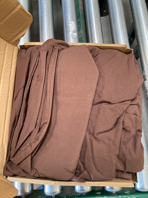 Photo 1 of Amazon Basics Lightweight Super Soft, Breathable Wrinkle-Free Microfiber 4 Piece Bed Sheet Set with 14-Inch Deep Pockets, King, Brown , Solid