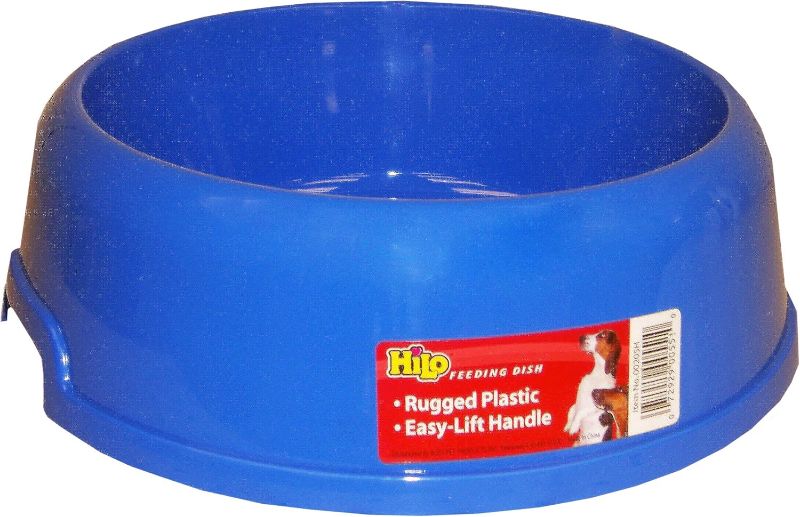 Photo 1 of Hilo Large Durable Rugged Plastic Pet Feeding Dish blue
