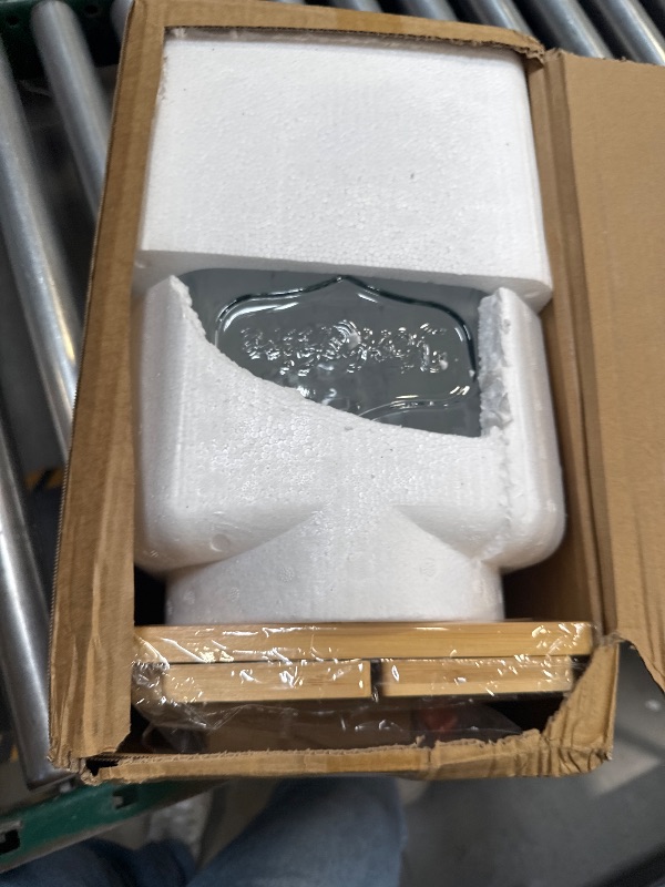 Photo 1 of 2 Gallon Drink Dispenser with Stand?Glass Beverage Dispenser With Wood Stand, Stainless Steel Spigot and Labels Large Water Drink Dispensers for Parties, Lemonade,Juice, Tea