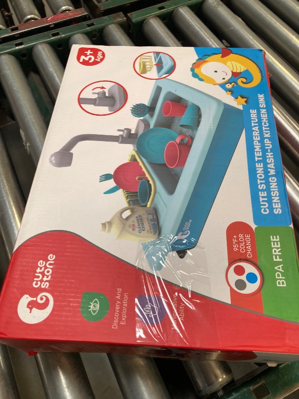 Photo 1 of CUTE STONE Color Changing Kitchen Sink Toys, Children Electric Dishwasher Playing Toy with Running Water, Upgraded Faucet, Automatic Water Cycle System Play House Pretend Role Play Toys for Boys Girls