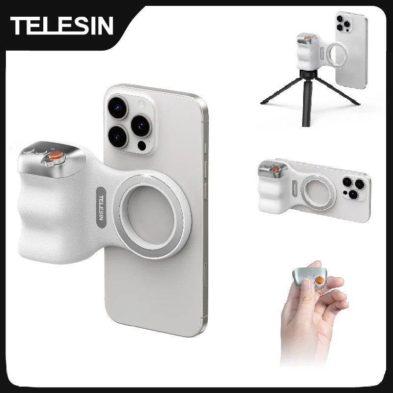 Photo 1 of TELESIN Magnetic Phone Camera Shoot Hand Grip Phone Holder Shooting Aid Remote Control Handle for iPhone HUAWEI SAMSUNG Phone