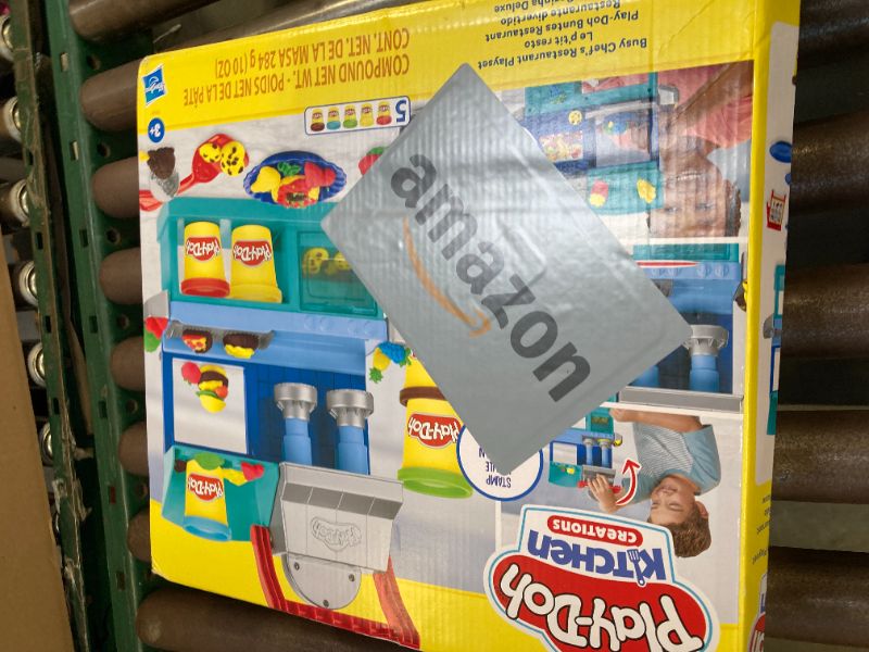 Photo 1 of Play-Doh Kitchen Creations Busy Chef's Restaurant Playset, 2-Sided Play Kitchen Set, Preschool Cooking Toys, Kids Arts & Crafts, Ages 3+
