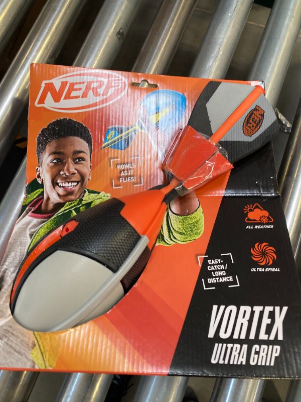 Photo 1 of NERF Vortex Ultimate Grip Foam Football - NERF Soft Vortex Football for Long-Distance Throws - All-Weather Perfect for Pool + Beach - Kids Ultimate Grip Whistle Foam Ball