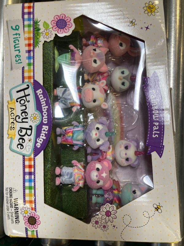 Photo 1 of Sunny Days Entertainment Honey Bee Acres Rainbow Ridge Pals – 9 Miniature Flocked Dolls | Small Fantasy Collectible Figures | Pretend Play Toys for Kids