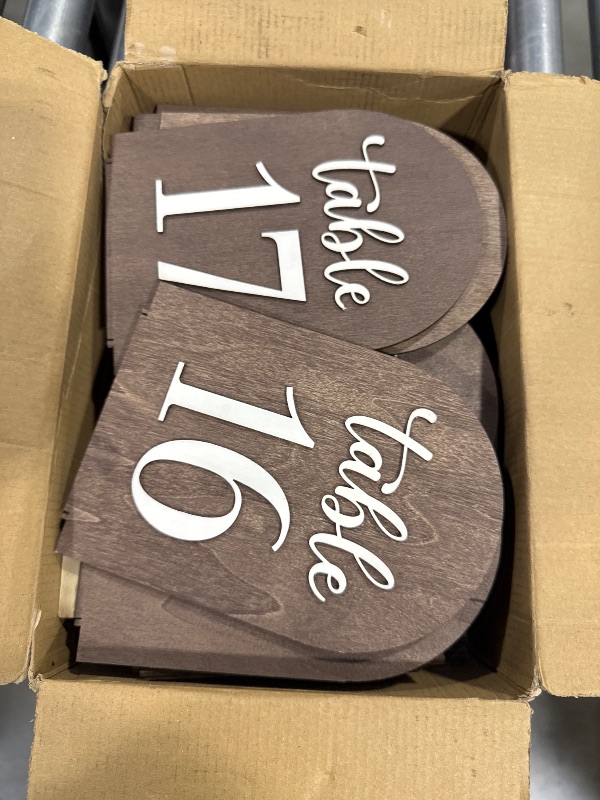Photo 1 of Woodamore Wedding Table Numbers 1-30, Wooden Table Numbers For Wedding Reception Decorations, Rustic Tables Number Signs, Wood Markers For Party, Restaurant